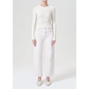 Agolde 'Ren' White Cotton Denim Jean Size 34